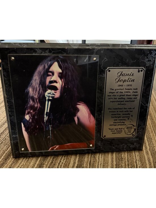 Other - Vintage Janis Joplin 12 X 15 Tribute Photo Plaque Memorabilia